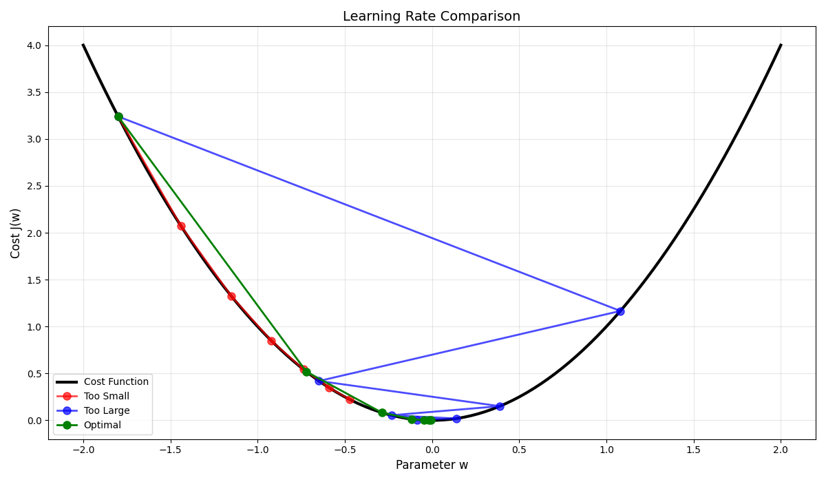 Comparison of different learning rates