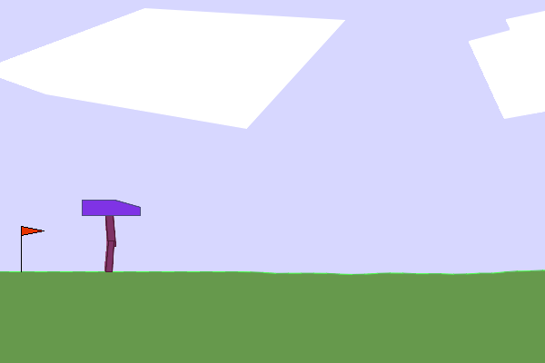 BipedalWalker agent execution